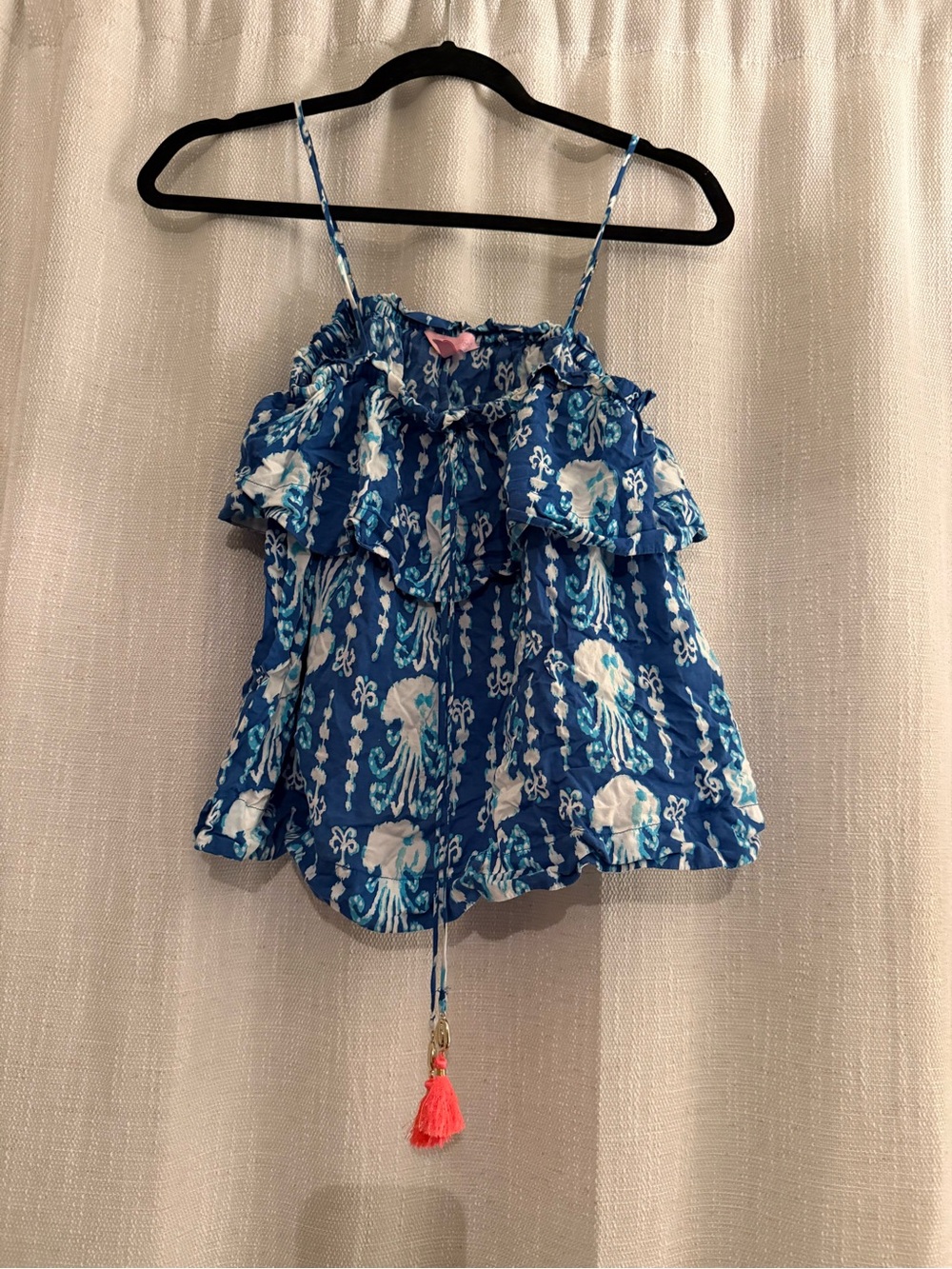 Lilly Pulitzer Mays top Indigo Get in Line Blue Jellyfish size S